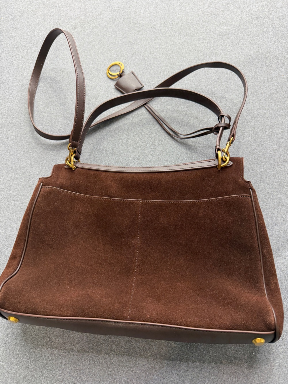 Suede Leather Tote Bag Frosted Cowhide High-Grade Capacity Shoulder Bag - Picture 7 of 10